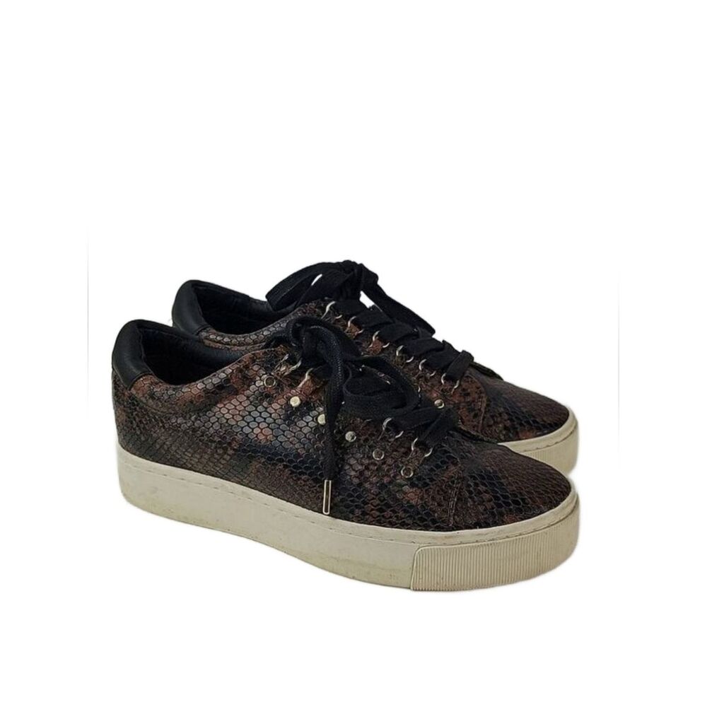 Joie Handan‎ Snakeskin-Embossed Leather Platform Sneakers